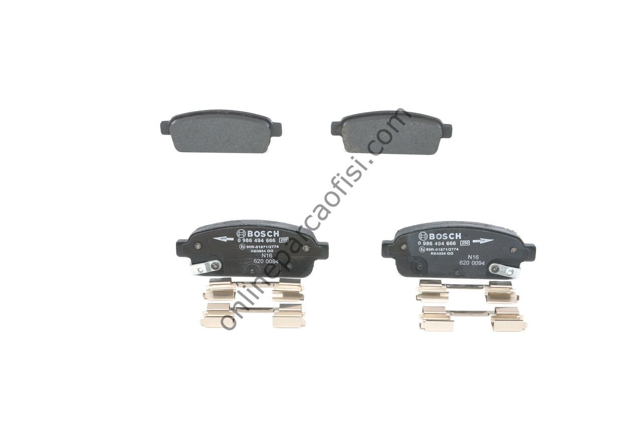 BOSCH BCH 0986494666 | OPEL ASTRA J MOKKA CRUZE AVEO T300 ZAFIRA C TRAX FREN BALATASI ARKA