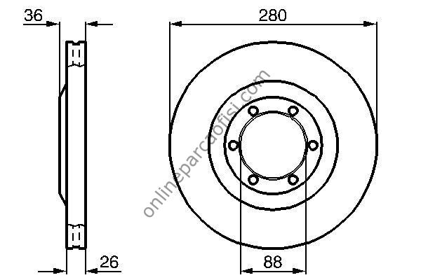 BOSCH BCH 0986478437 | OPEL FRONTERA A FREN DISKI ÖN