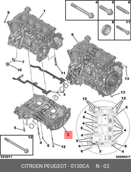 OE-PSA 0130.CA | PSA BOXER-3/JUMPER-3 MOTOR BLOK ALT KARTER