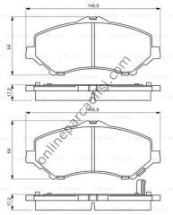 BOSCH 0986494493 | FIAT FREEMONT/JEEP/DODGE/GRAND VOYAGER FREN BALATASI ÖN