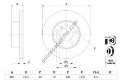 BOSCH BCH 0986479A18 | BMW F20-F20 LCI-F21-F21 LCI-F30-F30 LCI-F31- F31 LCI-F34-F34 LCI-4F32-F32 LCI-F33-F33 LCI-F36 GRAN COUPE FREN DISKI ÖN