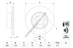 BOSCH BCH 0986479A18 | BMW F20-F20 LCI-F21-F21 LCI-F30-F30 LCI-F31- F31 LCI-F34-F34 LCI-4F32-F32 LCI-F33-F33 LCI-F36 GRAN COUPE FREN DISKI ÖN