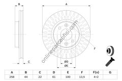 BOSCH 0986479A86 | RENAULT CLIO IV/LOGAN II -MCV/SANDERO II/SMART-FORFOUR FREN DISKI ÖN