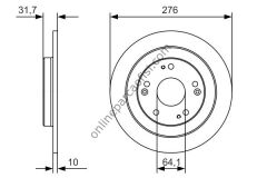 BOSCH 0986479A92 | JAPON CIVIC (FK) HB 5 Kapi FREN DISKI ARKA