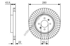 BOSCH 0986479B05 | KORE I20/RIO 11- FREN DISKI ÖN