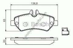 BOSCH 0986494601 | MERCEDES W906 SPRINTER-CRAFTER FREN BALATASI ARKA