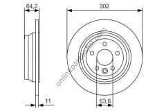 BOSCH BCH 0986479B19 | BMW FREELANDER 2 FREN DISKI ARKA