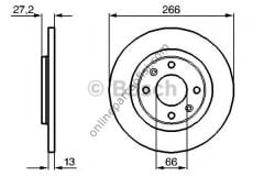 BOSCH BCH 0986479B51 | PSA 301 / C-ELYSEE PARTNER C2 C3 FREN DISKI ÖN