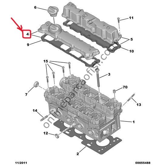 PSA 0248.P5 | 206/207/307/C2/C3/C4 SUPAP ÜST KAPAGI