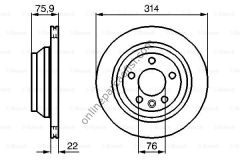 BOSCH 0986479B72 | VW TOUAREG FREN DISKI ARKA