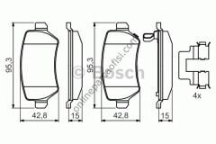 BOSCH 0986494654 | KORE CEED / ASTRA H COMBO C MERIVA A FREN BALATASI ARKA