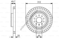 BOSCH BCH 0986479C29 | VW PASSAT-GOLF5-GOLF6-GOLF7-CADDY-A3-LEON FREN DISKI ÖN