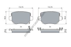BOSCH BCH 0986460087 | EV TESLA MODEL Y-MODEL 3 FREN BALATASI ARKA