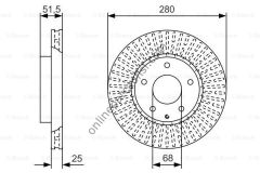 BOSCH 0986479C36 | JAPON MAZDA 3 (BM, BN) : CX3 (DK) 2WD 15- FREN DISKI ÖN