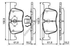 BOSCH BCH 0986494689 | BMW F20-F20 LCI-F21-F21 LCI-F30-F31-F32-F34 GT-F34 GT LCI-4F33-F33 LCI-F36-F36 GRAN COUPE -F36 LCI FREN BALATASI ÖN