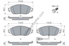 BOSCH BCH 0986494704 | VW GOLF7-PASSAT-TIGUAN-A3-LEON-OCTAVIA FREN BALATASI ÖN