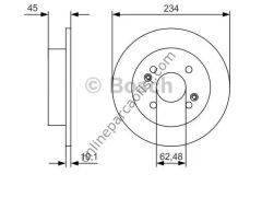 BOSCH 0986479D02 | KORE I10 / PICANTO FREN DISKI ARKA