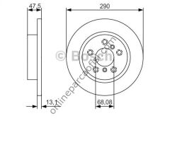 BOSCH 0986479D17 | JAPON QASHQAI (J11) : KADJAR 15- FREN DISKI ARKA