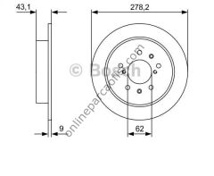 BOSCH 0986479D34 | JAPON SWIFT (EZ) FREN DISKI ARKA