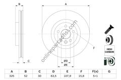 BOSCH BCH 0986479D79 | BMW LAND ROVER RANGE DISCOVERY SPORT EVOQUE FREN DISKI ÖN