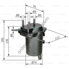 BOSCH 0450907013 | RENAULT CLIO II/KANGO/MICRA III/NOTE/JUKE YAKIT FILTRESI