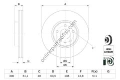 BOSCH 0986479D85 | FORD MONDEO V FREN DISKI ÖN