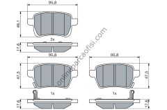 BOSCH BCH 0986494802 | FIAT EGEA-500L/OPEL ADAM FREN BALATASI ARKA