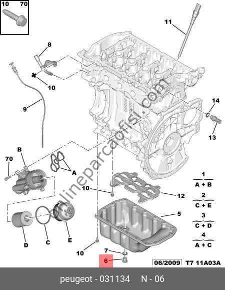 PSA 0311.34 | PEUGEOT KARTERTAPASI