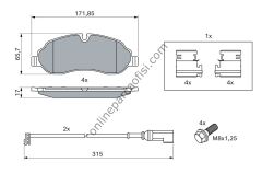 BOSCH 0986494845 | FORD TRANSIT V-362/63 FREN BALATASI ÖN