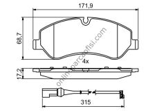 BOSCH 0986494844 | FORD TRANSIT V-362/63 FREN BALATASI ÖN