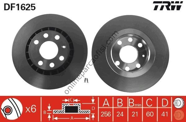 TRW DF1625 | OPEL ASTRA F VECTRA A B FREN DISKI ÖN