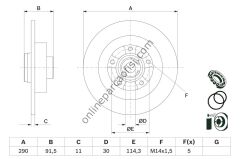 BOSCH 0986479F24 | RENAULT ESPACE V FREN DISKI ARKA