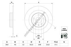 BOSCH 0986479F31 | VOLVO S60/S90/V60/V90 FREN DISKI ARKA