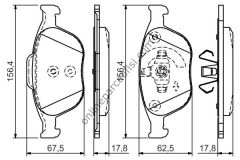 BOSCH 0986495066 | FORD CONNECT FREN BALATASI ÖN