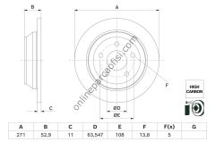 BOSCH 0986479H55 | FORD PUMA FREN DISKI ARKA