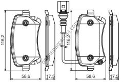 BOSCH 0986495094 | VW T5-T6 FREN BALATASI ARKA