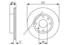 BOSCH 0986479R23 | JAPON CARRY (GA413) FREN DISKI ÖN