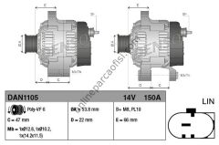 DENSO DAN1105 | BMW RANGE ROVER SPORT DISCOVERY IV ALTERNATÖR