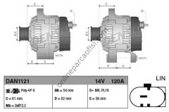 DENSO DAN1121 | FIAT EGEA-DOBLO IV-500X-GIULIETTA ALTERNATÖR
