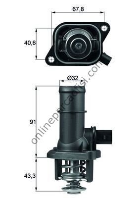 BEHR-T BH TI16105 | VW GOLF4-BORA-A3-TOLEDO TERMOSTAT