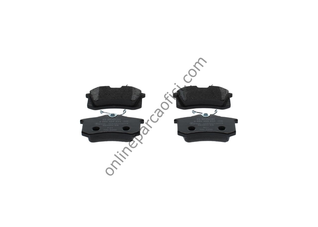 BOSCH 0986495231 | RENAULT MEGAN II/FLUENCE/POLO/GOLF/307 FREN BALATASI ARKA