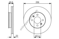 BOSCH 0986479R77 | KORE ACCENT ERA/I20/RIO FREN DISKI ÖN