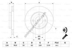 BOSCH BCH 0986478017 | VW GOLF3-POLO CLASSIC FREN DISKI ÖN