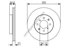 BOSCH 0986479R80 | JAPON CIVIC (EJ, EK, EL, MA, MB) : (ES, EP, EU) 01-05 JAZZ (GE, GK, GN) 09- CITY (GM) 09-12 FREN DISKI ÖN