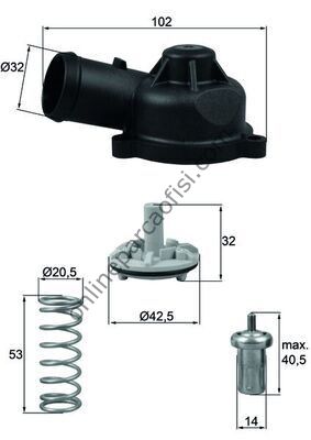 BEHR-T BH TI24483D | VW GOLF5-JETTA-TIGUAN-PASSAT TERMOSTAT