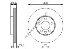 BOSCH 0986479R84 | VW T5-T6 FREN DISKI ÖN