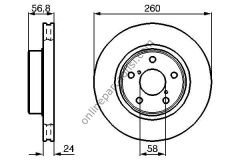 BOSCH 0986478293 | JAPON IMPREZA (GC) : (GD) 1.5/1.6 01-07 (GE, GH) 1.5 2WD 08-11 FREN DISKI ÖN