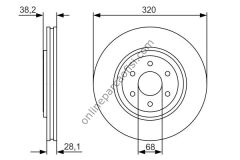 BOSCH 0986479S35 | JAPON NAVARA (D40) (17'' Jant) : PATHFINDER (R51) 4WD 05-14 FREN DISKI ÖN