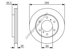 BOSCH 0986479S63 | JAPON L200 (KA, KB) : (KK, KL) 15- FREN DISKI ÖN