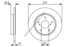 BOSCH 0986479S64 | JAPON COROLLA (E15) : (E18) 13-18 AURIS (E15, E18) 07-18 FREN DISKI ARKA